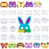 32 PCS DIY Animal Masks for Safari Jungle Animal Theme Birthday Party Favors School Coloring Cosplay Activities view 1