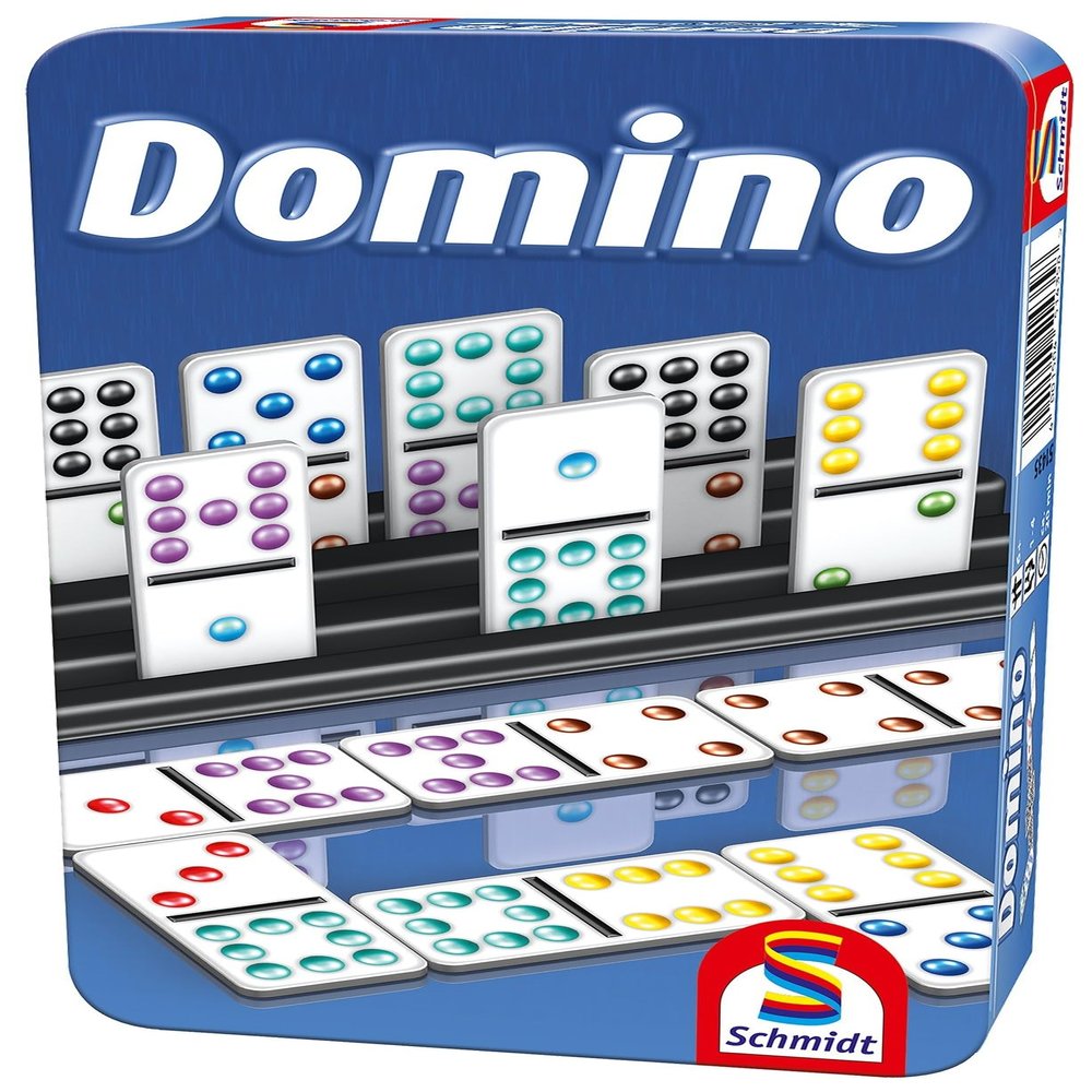 Schmidt Spiele 51435 Domino, Bring Me with Game in Metal Tin, Colourful