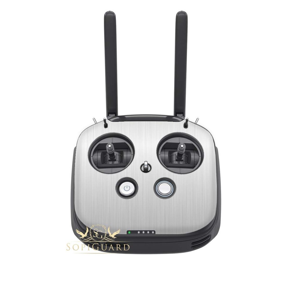 SopiGuard Skin for DJI FPV Remote Controller Front Panel Easy to Apply Vinyl Sticker (3M Brushed Silver)