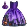 MYRISAM Kids Girls Halloween Costume Dress w/Witch Hat Ghost Pumpkin Skull Printed Fancy Dress Up Cosplay Party Outfits 6-7T view 1