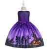 MYRISAM Kids Girls Halloween Costume Dress w/Witch Hat Ghost Pumpkin Skull Printed Fancy Dress Up Cosplay Party Outfits 6-7T view 4