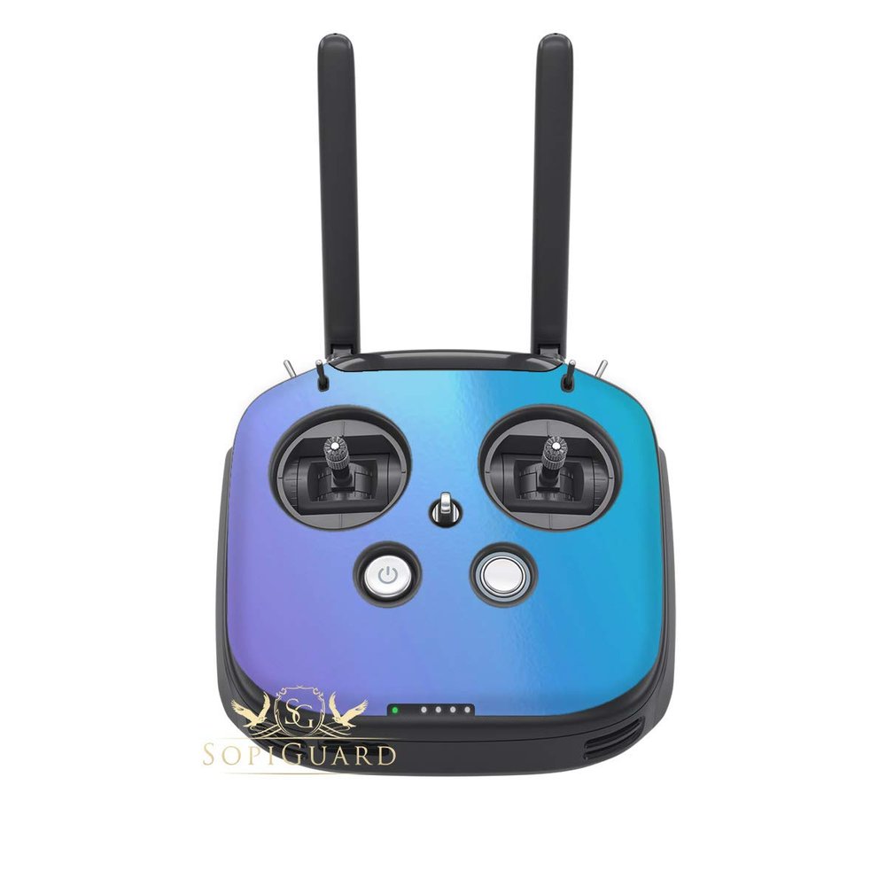 SopiGuard Skin for DJI FPV Remote Controller Front Panel Easy to Apply Vinyl Sticker (Gloss Lavender Teal/Purple)