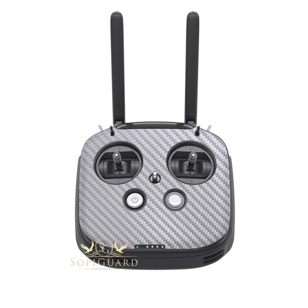 SopiGuard Skin for DJI FPV Remote Controller Front Panel Easy to Apply Vinyl Sticker (Carbon Silver)