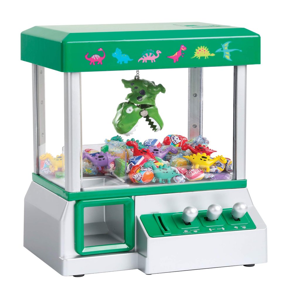 Claw Machine - Arcade Mini Toy Grabber Machine for Kids - Candy Machine- Retro Carnvial Music & Flashing Lights- Best Birthday Gift Game. Use Gumballs, Candy, Toys, or Small Prizes (Green)