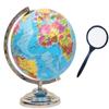 GeoKraft 10 Inches Height 8 Inches Diameter Rotating World Globe with Steel Finish Arc and Base / World Globe / Home Decor / Office Decor / Gift Item (Blue) view 1