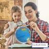 GeoKraft 10 Inches Height 8 Inches Diameter Rotating World Globe with Steel Finish Arc and Base / World Globe / Home Decor / Office Decor / Gift Item (Blue) view 4