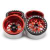 4PCS 2.2" RC Aluminum Beadlock Wheels w/Hubs for For for 1/10 RC Axial Wraith RR10 YETI SCX10 D90 TRX4 CC01 (RED) view 2