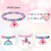 Annilubaby Unicorn Bracelet Ring Set - Rainbow Shiny Crown Bracelet for Toddler Girls - Little Girl Jewel Rings Set Girl Pretend Play and Dress Up Rings view 3