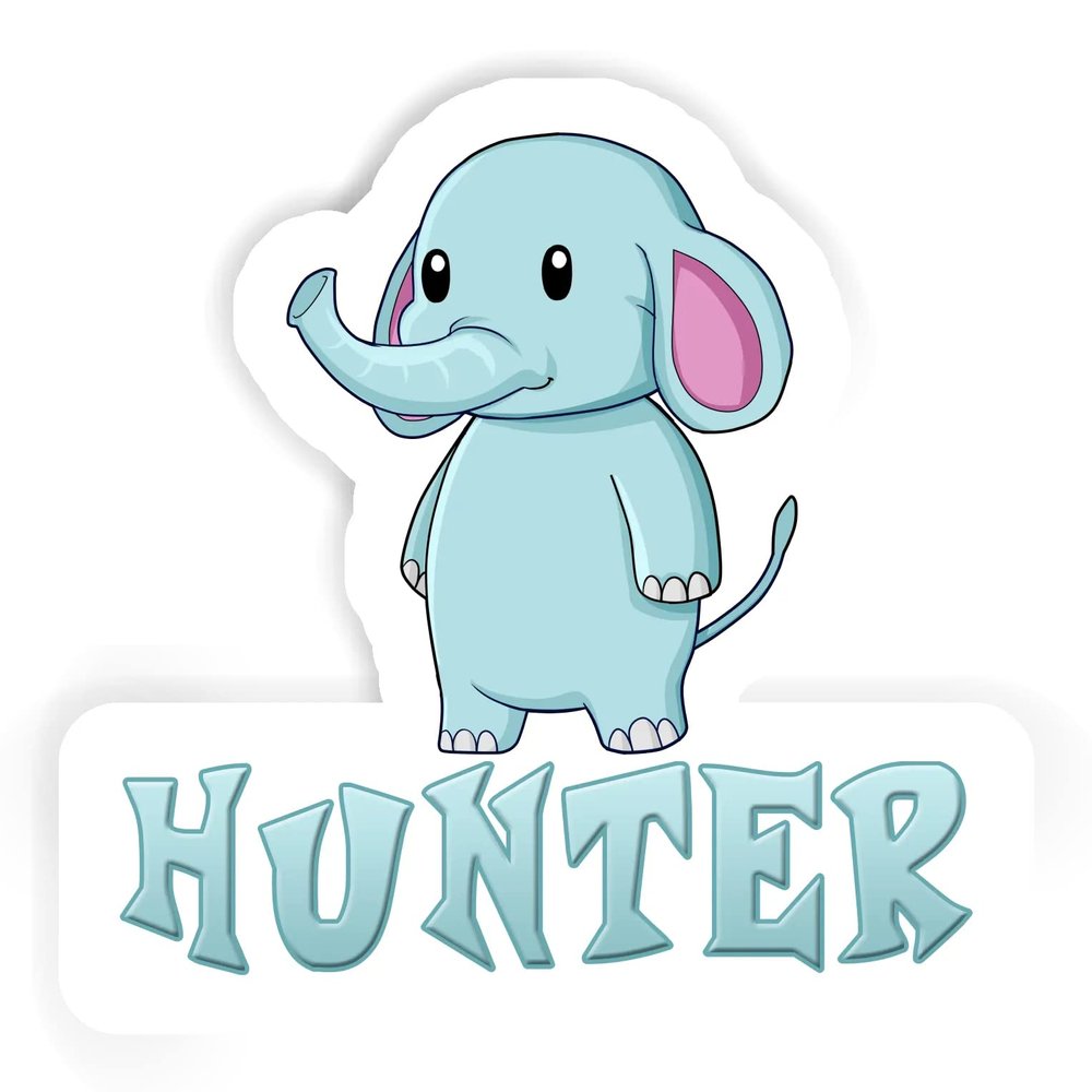 Hunter Elephant Sticker (Large, 14x9.8 inch)