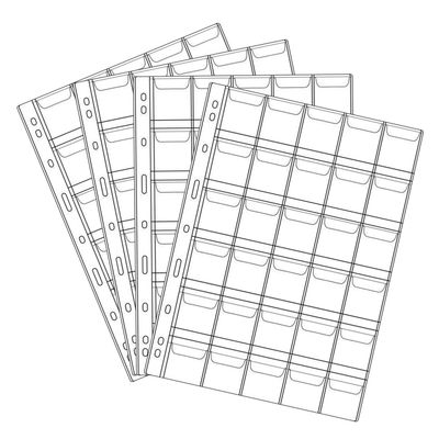 30 Pocket Coin Pages, 10 Sheets Plastic Coin Holders Stamp Collector Supplies for Coin Stamp Currency Collection