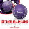 Franklin Sports Meshtek Teeball Fielding Glove with Ball - Right Hand Throw - 9.5" - Purple/Chrome view 3