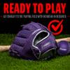 Franklin Sports Meshtek Teeball Fielding Glove with Ball - Right Hand Throw - 9.5" - Purple/Chrome view 4