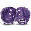 Franklin Sports Meshtek Teeball Fielding Glove with Ball - Left Hand Throw - 9.5" - Purple/Chrome view 2
