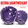 Franklin Sports Meshtek Teeball Fielding Glove with Ball - Left Hand Throw - 9.5" - Purple/Chrome view 4
