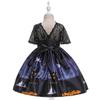 MYRISAM Kids Girls Halloween Costume Dress w/Witch Hat Ghost Pumpkin Skull Printed Fancy Dress Up Cosplay Party Outfits 6-7T view 4
