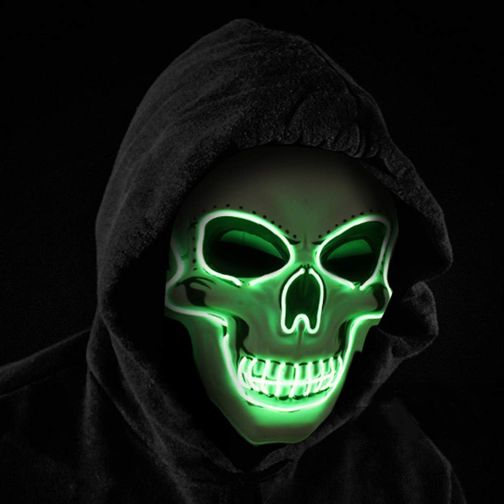 OceanWings Halloween Mask LED Light up Costumes Scary Mask for Party Supplies Favor(Green)