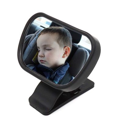 Car Baby Mirror,Back Seat Baby Mirror,360 Degree Adjustable Rear View Baby Car Seat Mirror,View Baby on Back Seat,with Clip and Suction Cup,Black 1 Pack