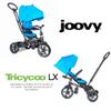Joovy Tricycoo LX Premium Kids Tricycle with 8 Stages Featuring Chunky Front Tire, Removable and Adjustable Parent Handle, Safety Harness, Machine-Washable Seat Pad, and Retractable Canopy, Glacier view 3