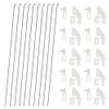 10 PCS 0.047x10.24" Steel Pushrods And 10 PCS Nylon 0.79x0.43" Lock on Control Horns 4 Holes for RC Airplane Model Aircraft DIY Parts view 1