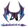 Anntool Dragon Costume Kids Boys Girls 3Pcs Dragon Mask, Wing and Tail Set Halloween Cosplay Props Pretend Party Dinosaur Costume Set, Purple view 3