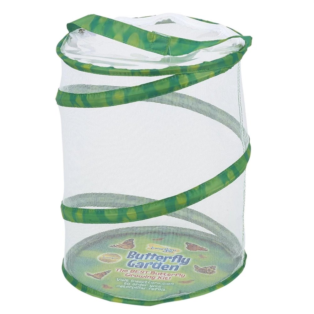 Insect Lore Butterfly Garden Habitat - Washable, Reusable, Folds Flat - Medium 12 Inch Butterfly Growing Habitat