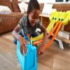 Hot Wheels Toy Car Track Builder Playset, Multi-Lane Speed Box, 18 Component Parts with Storage & 2 1:64 Scale Vehicles view 2