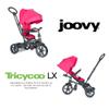 Joovy Tricycoo LX Premium Kids Tricycle with 8 Stages Featuring Chunky Front Tire, Removable and Adjustable Parent Handle, Safety Harness, Machine-Washable Seat Pad, and Retractable Canopy, Magenta view 3
