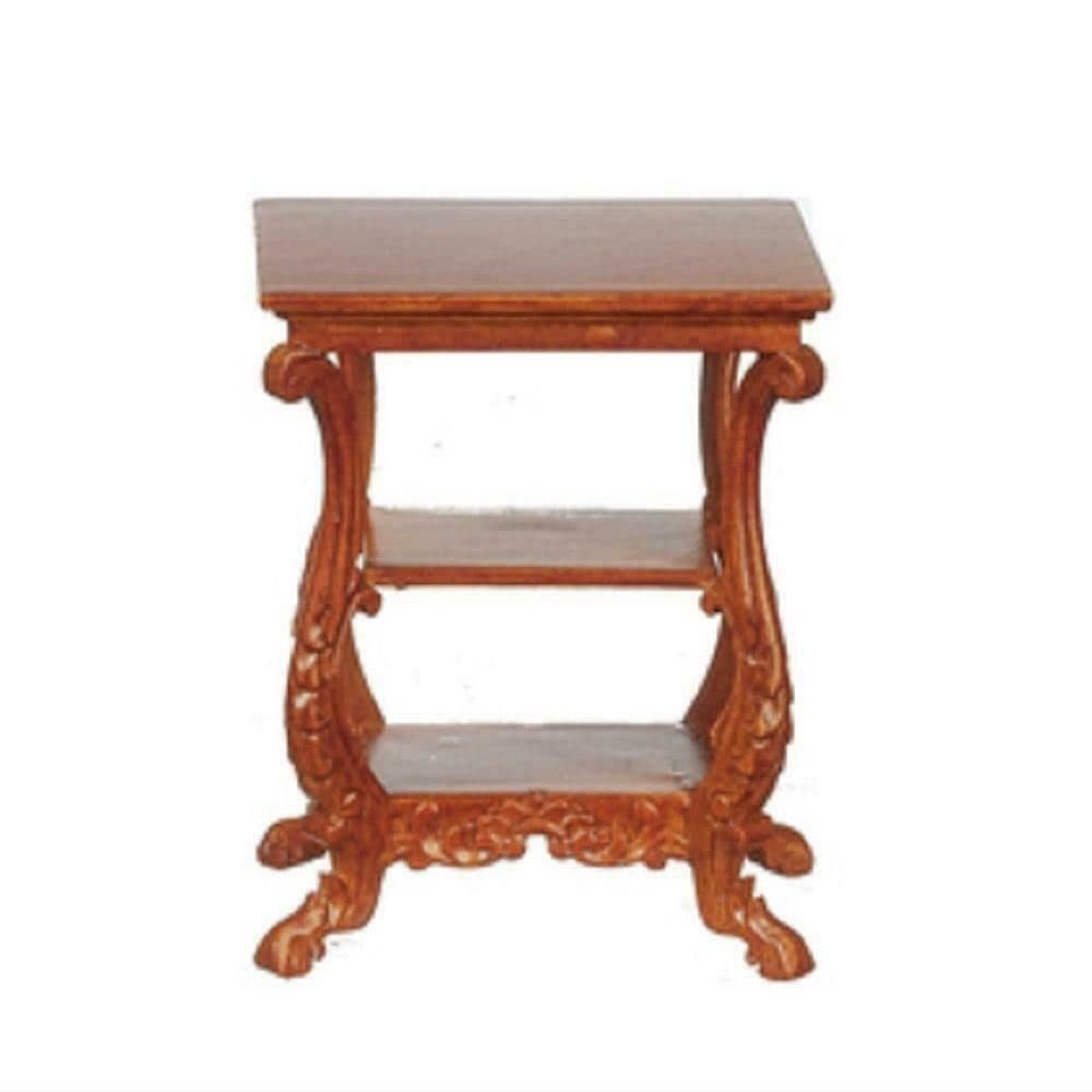 Melody Jane Dolls Houses Dollhouse American Side Table Walnut JBM Miniature Living Room Furniture