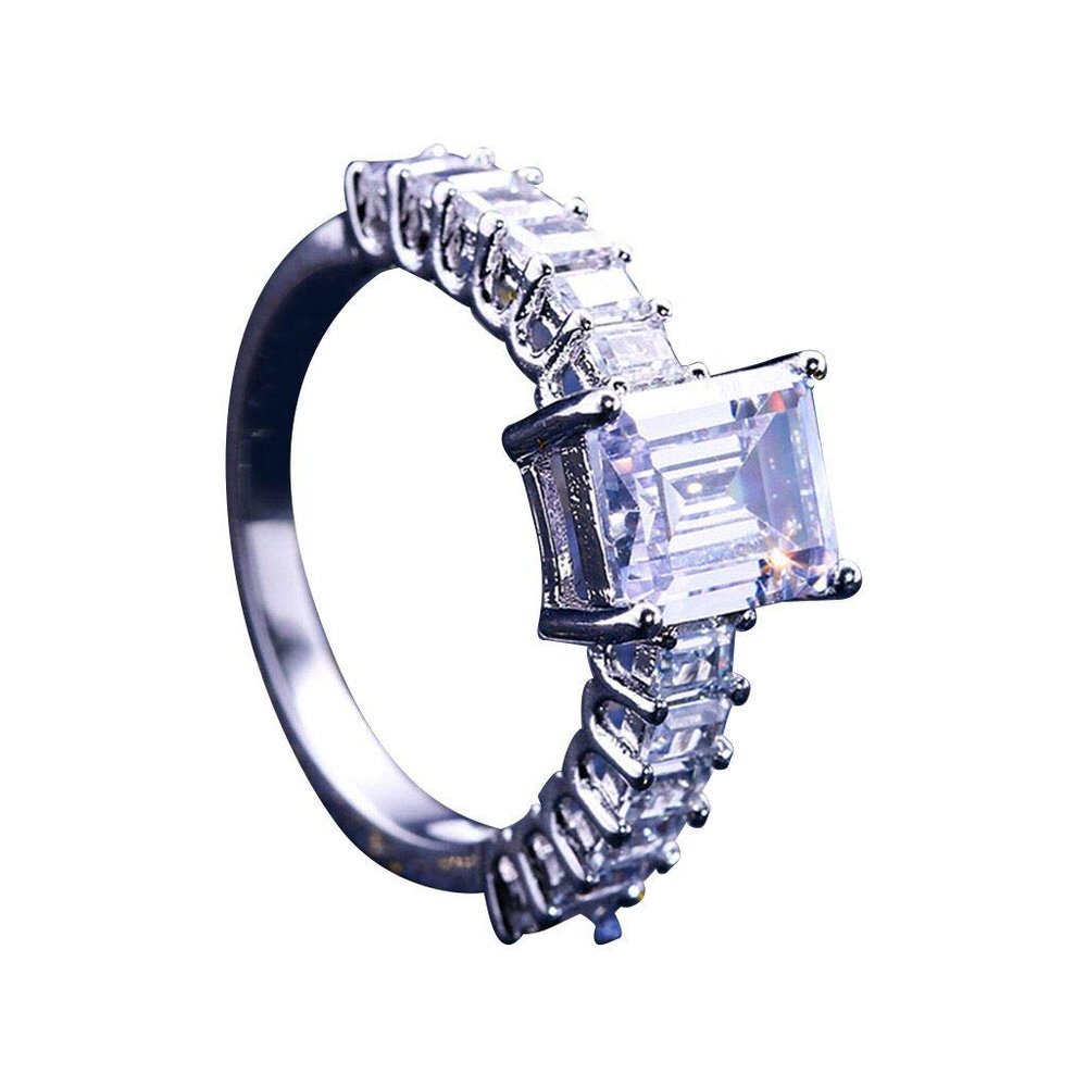 SXFSE Womens Luxury Rings, Personalized Metal Full Diamond Microinlaid Zircon Female Ring Jewelry Gift for Girlfriend Mother
