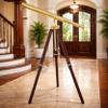 Nautical Brass Telescope 65"  Floor Standing Griffith Scope with Brown Wooden Tripod | Maritime Decor Piece with Removable Cap & Chain view 2
