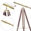 Nautical Brass Telescope 65"  Floor Standing Griffith Scope with Brown Wooden Tripod | Maritime Decor Piece with Removable Cap & Chain view 3
