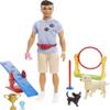 Barbie Careers Playset, Dog Trainer Ken Dol with 2 Dog Figures & Accessories Including Agility Challenges & Storytelling Pieces, Like a Jump & Trophy view 1