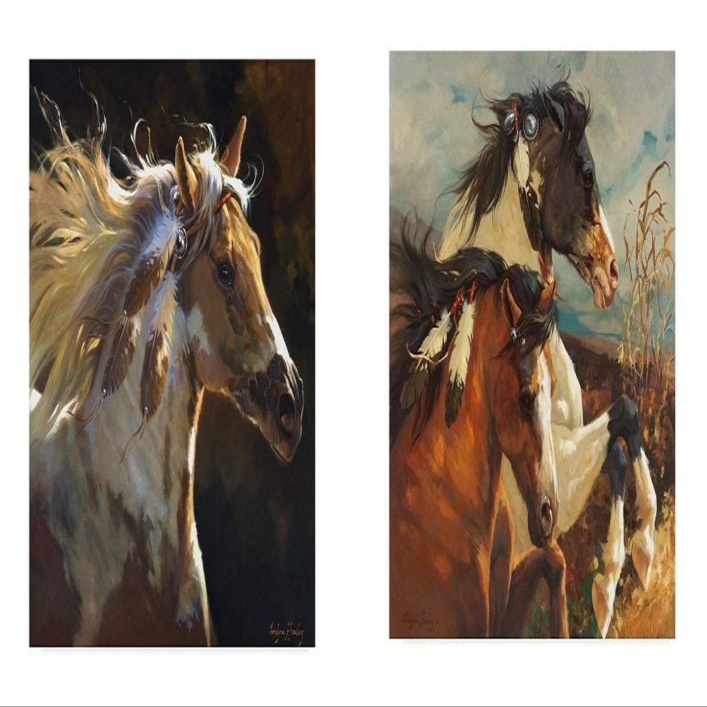 2 Prints Set Spirit Horse and Wind Voyager by Carolyne Hawley 19x19