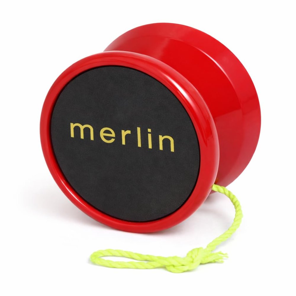 Merlin Yoyo Professional & Responsive with Narrow C Bearing, Silicone Response System  Extra String Included  Trick Yoyo for Beginners & Skill Play (Red)