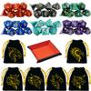 6 Sets DND Dice Polyhedral Dice Dungeons and Dragons Rolling Dice for RPG MTG Table Games Dice Bulk with Free Six Drawstring Bags and PU Leather D&D Dice Tray view 1