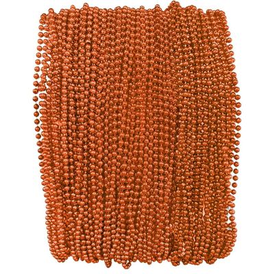 THE MARDI GRAS KREWE - Beads Necklaces Mardi Gras 72 Pack, 6 Dozen 33" 7mm - Party Favors, Parades, Bulk Decorations, Costumes, Festivals, Events - Orange