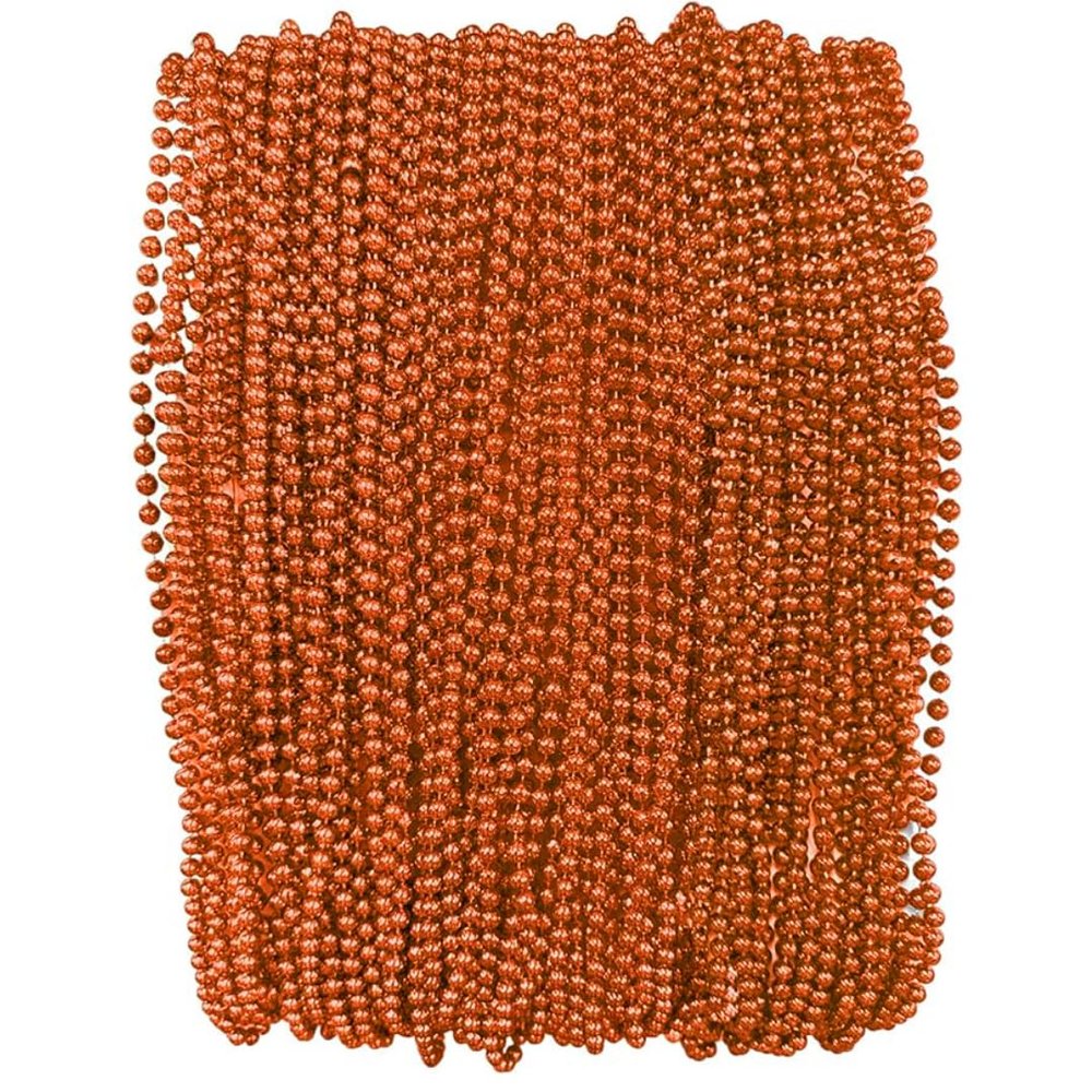 THE MARDI GRAS KREWE - Beads Necklaces Mardi Gras 72 Pack, 6 Dozen 33" 7mm - Party Favors, Parades, Bulk Decorations, Costumes, Festivals, Events - Orange