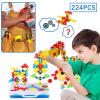 SUPSTEM STEM Building Toys for Kids Ages 4-8 | 224-Piece STEM Drill & Build Kit with Screwdriver, Pegboard | Educational Toys for 5+ Year Old Boys Girls | Gift for Birthdays view 3
