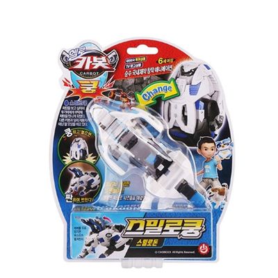 Hello CARBOT Smilokung Robot Dinosaur Transforming Smilodon from Egg Shape White Color