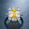SXFSE Womens Luxury Rings, Gorgeous and Generous Diamond Creative Yellow Topaz Ladies Ring Jewelry Gift for Girlfriend Mother view 2