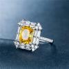 SXFSE Womens Luxury Rings, Gorgeous and Generous Diamond Creative Yellow Topaz Ladies Ring Jewelry Gift for Girlfriend Mother view 3