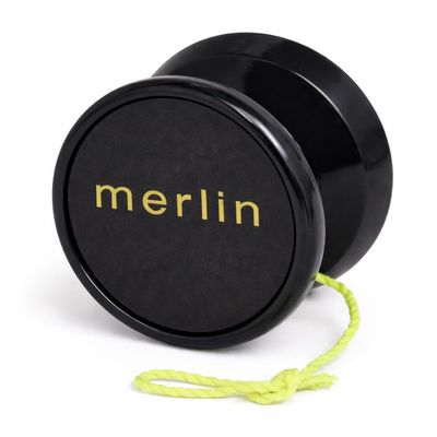Merlin Yoyo Professional & Responsive with Narrow C Bearing, Silicone Response System Extra String Included Trick Yoyo for Beginners & Skill Play (Black)