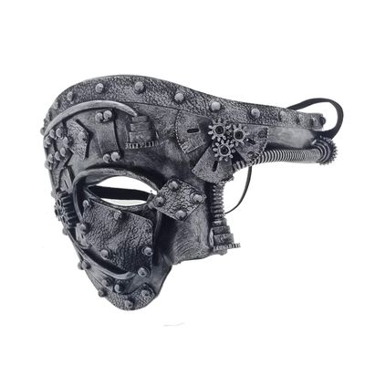 Fantasy Halloween Steam Punk, Foam Mask. for Cosplay, Halloween Party, Collection (2203-Silver)