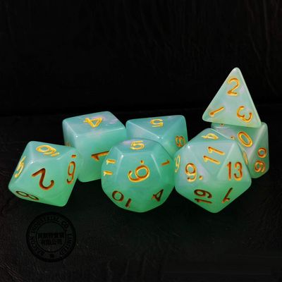 Bescon Moonstone Dice Set Jadeite, Bescon Polyhedral RPG Dice Set Moonstone Effect