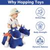 iPlay, iLearn Bouncy Pals Toddler Animal Hopper Toys, Kids Plush Blue Hopping Horse, Inflatable Ride on Dragon W/Pump, Indoor Outdoor Jumper, Birthday Gifts for 18 24 Month 2 3 4 Year Old Boy Girl view 2
