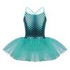 Agoky Kids Baby Girls Sparkle Camisole Leotards Gymnastics Ballet Dance Tutu Dress Fairy Mermaid Costume Lake_Blue Mermaid 10 view 1