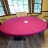 Playezze Speed lite Poker Table Cover - Felt Style Poker Tablecloth fits Lifetime Rectangle Cover + pad (Wine red, 7 ft Lifetime Rectangle) view 3