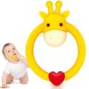 SHARE&CARE BPA Free Silicone Giraffe Baby Teether Toy with Storage Case, for 3 Months Above Infant Sore Gums Pain Relief and Baby Shower, Baby Teething Toys (Yellow) view 3