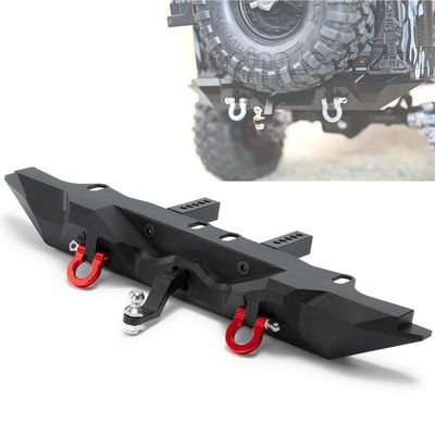 Alloy Rear Bumper w/Tow Trailer Drop Hitch for 1/10 RC Crawler TRX-4 SCX10 II 90046