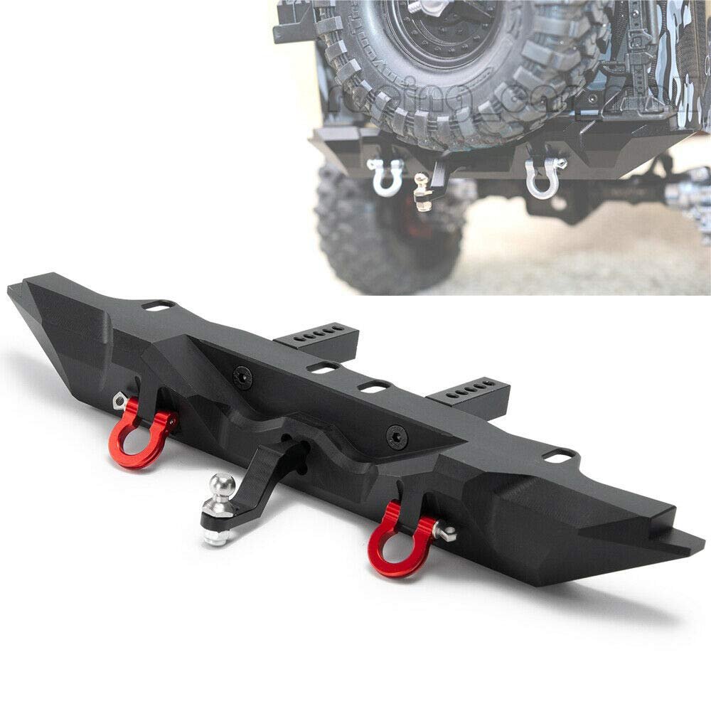 Alloy Rear Bumper w/Tow Trailer Drop Hitch for 1/10 RC Crawler TRX-4 SCX10 II 90046